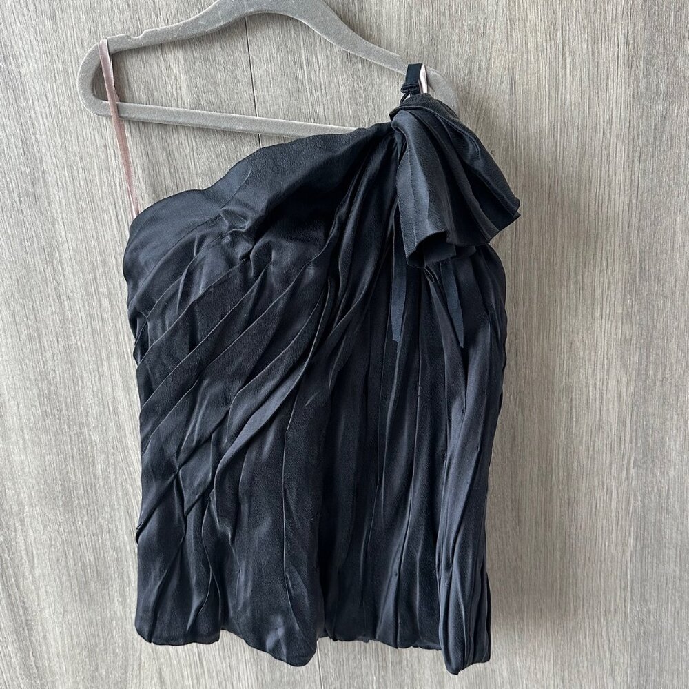 Brand New La Petit S***** Black Silk One ShouldeCorset Top Size Medium WITH TAGS